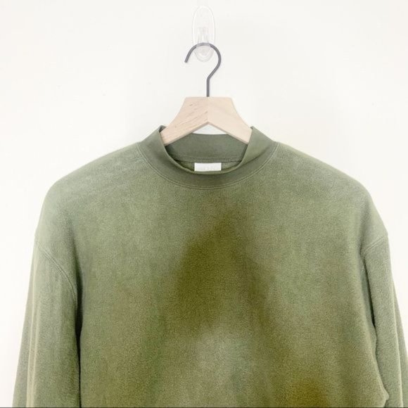NWT Abound Olive Night Mock Neck Long Sleeve Cropped Fleece Pullover Small - Picture 4 of 11